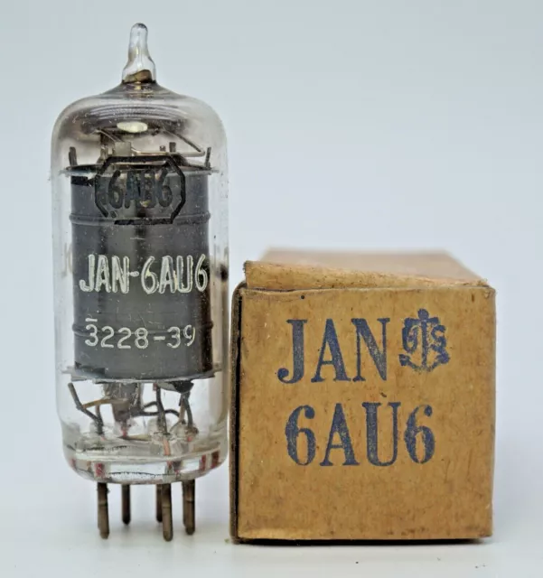 Tung-Sol JAN 6AU6 Black Plate Valve NOS Boxed (V9)