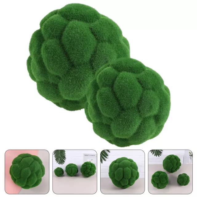2 Pcs Moss Ball DIY Landscape Craft Boxwood Topiary Balls Decorative