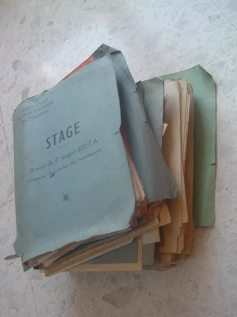 LOT DOCUMENTS 1960 INSTRUCTION BREVET TRANSMISSION, ECOLE d'AGEN, radio, Algérie