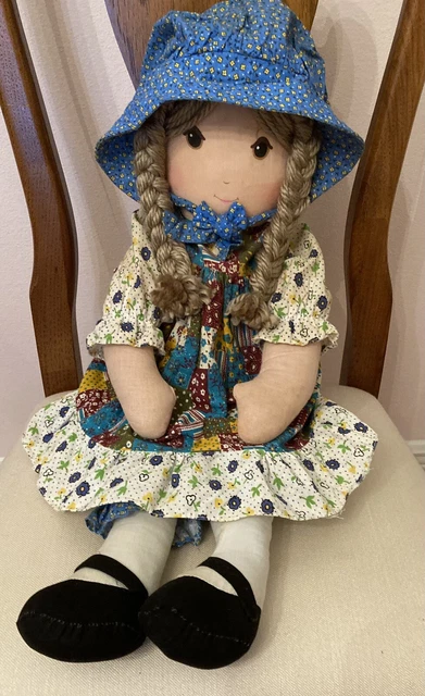 Vintage 1970s Knickerbocker HOLLY HOBBIE Large Cloth Rag Doll 27”