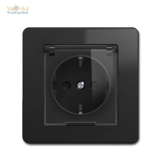Ekonomik Prise Schuko Anthracite / Noir avec Couvercle Rabattable 10009498