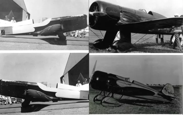 Lot Of 4 B&W Airplane Photographs -Travel Air.. Set 128 Bendix Air Races