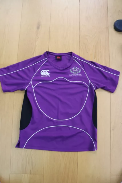 Canterbury Clifton Rugby Training Shirt - Purple - Age 12 years - Excellent cond