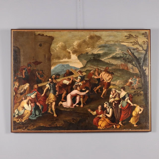 Peinture à l'Huile Ancienne Avec Quatre Saints, Allemagne V