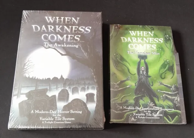 When Darkness Comes + The Nameless Mist (Lovecraft/Cthulhu) exp - Board Game/RPG