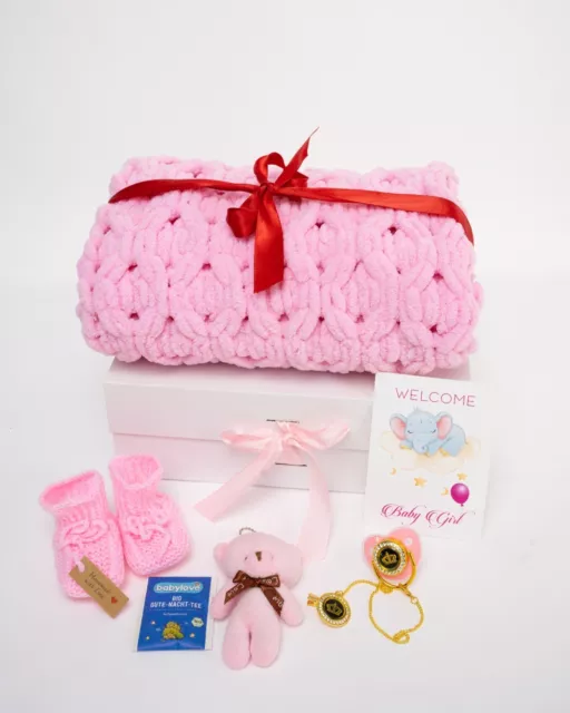 Baby Geschenkset - für Neugeborene Rosa 7er Set