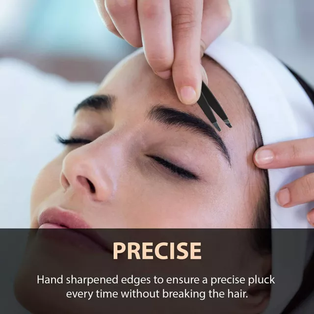 Stainless Steel Hair Eyebrow Tweezers Plucker Puller Beauty Nail Slanted Tip AU 2