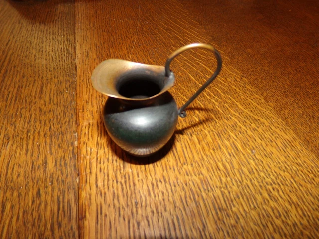 Hand Made Israel Mid Century Miniature Copper Olive Oil Pitcher