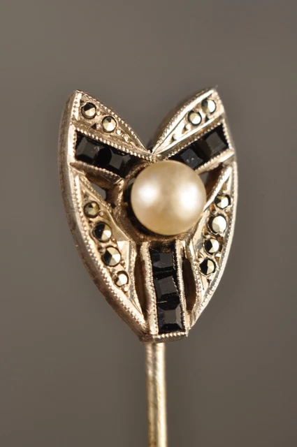 Epingle A Jabot Ancien Argent Massif Art Deco Antique Solid Silver Pin Brooch