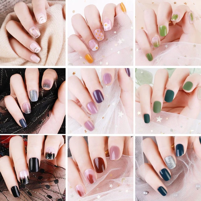 sur les ongles Ongles courts français Faux ongles Faux clou Couverture complète