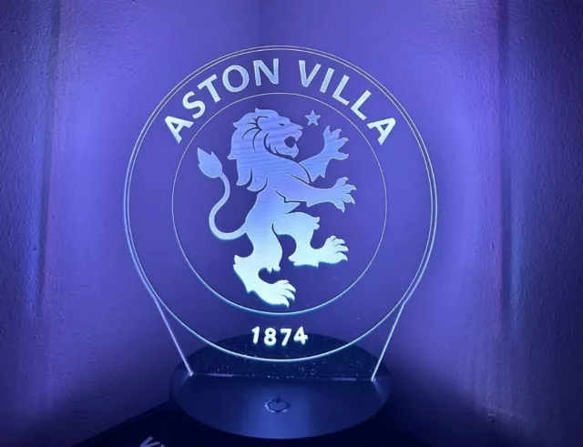 Lampada notturna LED Aston Villa regalo di compleanno regalo di Natale luce barra regalo