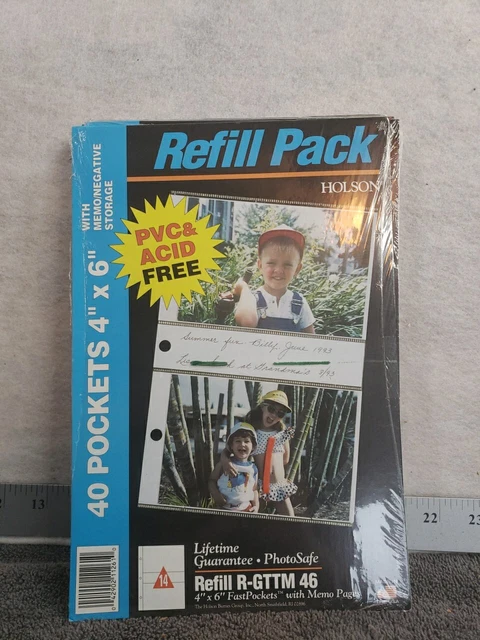 HOLSON REFILL PACK 40 POCKETS 4x6” W/ MEMO & NEGATIVE STORAGE  5 packets