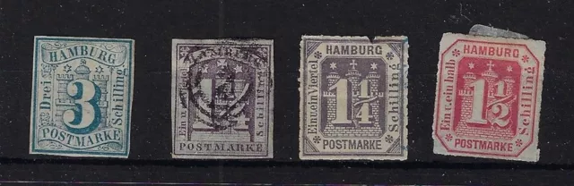 Hamburg 1 Steckkarte mit 4 Marken