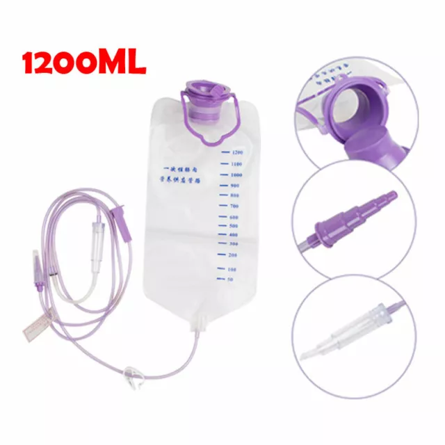 1200ML One-Time Use Enternal Nutrition Infusion Bag Feeding Tube Bag+Pump UK