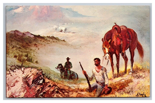 Wall SD South Dakota Wall Drug Store "New Country" Oil by Empie Chrome Postcard