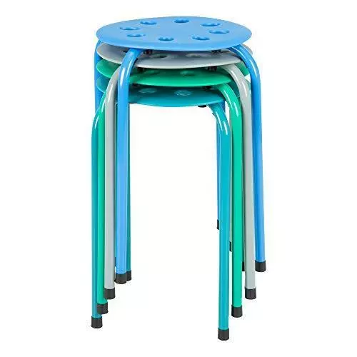 Norwood Commercial Furniture Assorted Contemporary Color Stacking Stool Set –