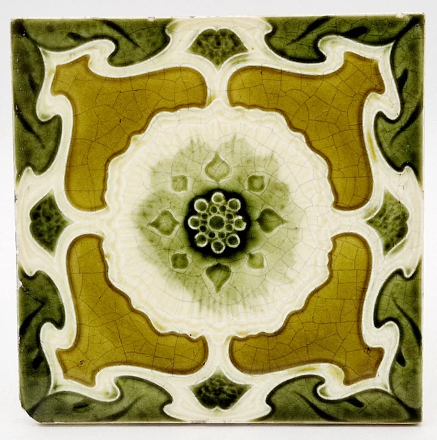 Antique Fireplace Tile Marsden Moulded Majolica Tile C1906