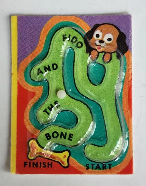 1973 Vintage Premium Cracker Jack Prize Toy Fido and the Bone Game or Puzzle