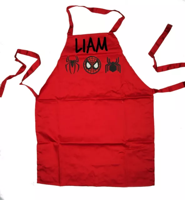 Kids Cooking Apron | Art Craft Smock| Avengers | Spiderman Triple 1st Name FREE