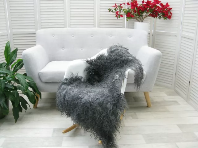 Véritable Gotland Twist Cheveux Tapis Peau de Mouton Race Rare Lit Chaise Housse