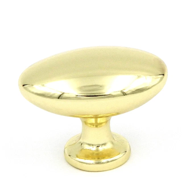 P301-3 Polished Brass 1" Oval Cabinet Knob Pulld Belwith Hickory Eclectic