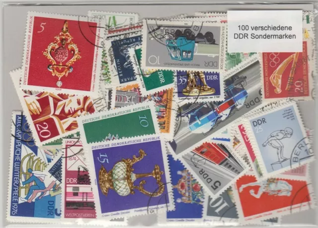 100 verschiedene Briefmarken DDR Sondermarken