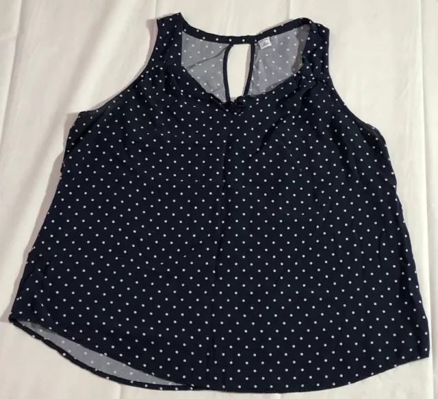 Old Navy Tank Top Women's Extra Large Polkadot Casual Classiccore Blue Shirt