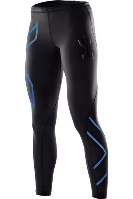 GREAT SAVINGS || 2XU Compression Womens Mid-Rise Tights ( Black/Metallic Blue )