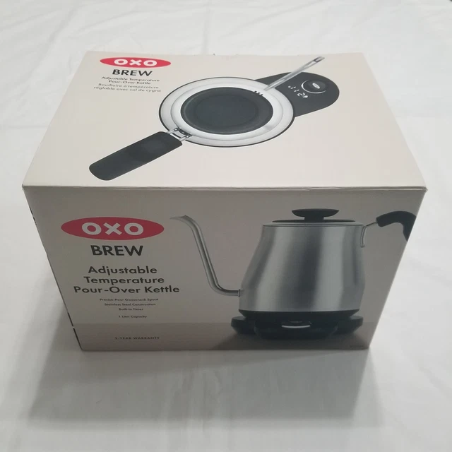 OXO BREW ADJUSTABLE Temperature PourOver Gooseneck Electric Kettle 8717100 87.74 PicClick CA