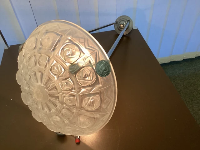 ART DECO DECKEN Lampe Chrommontur Luster Frankreich Aera Degue Muller ...