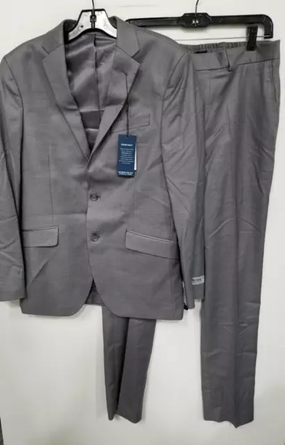 KENNETH COLE REACTION Men's Slim-Fit Ready Flex Suit 38RS 31W - Light Grey