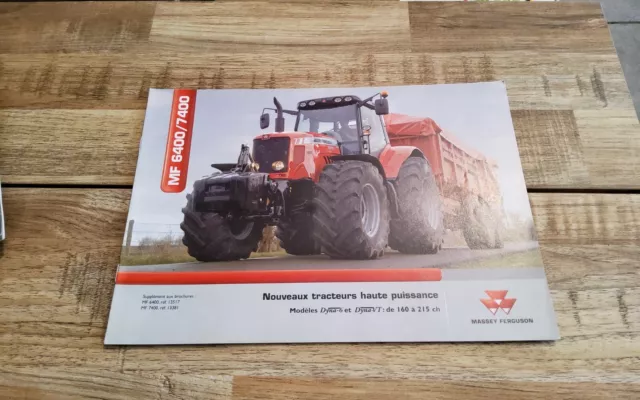 prospectus brochure catalogue massey ferguson tracteur série mf 6400 / 7400