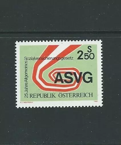 1981 AUSTRIA 25th Anniversary Social Security MNH (Scott 1172)
