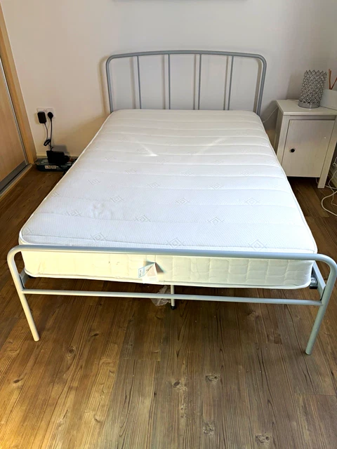 Metallic. Click JOHN LEWIS ALPHA Small Double Grey Metal Bed + Airsprung Memory Foam ...