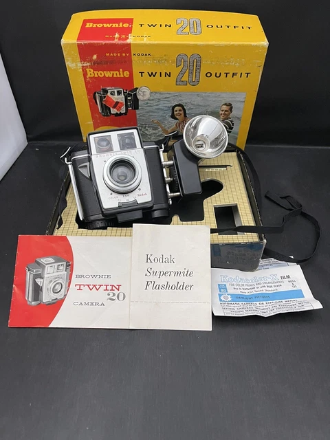 ¡TRAJE BROWNIE TWIN 20 Cámara Eastman Kodak en caja!  SIN PROBAR