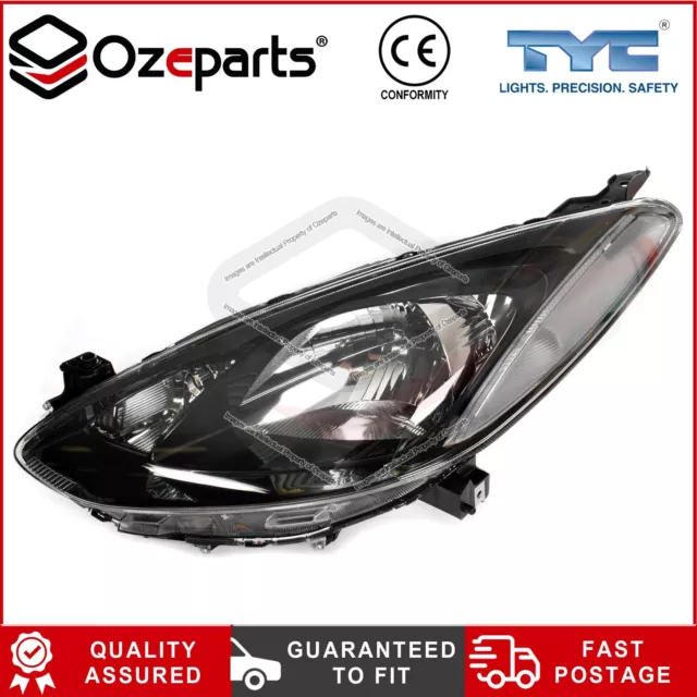 LH LHS Left Hand Head Light Lamp Black For Mazda 2 DE Neo Maxx Genki 2007~2014