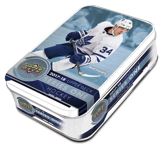 2017-18 Upper Deck Series 1 hockey cards Sealed Tin 12 Packs Plus Oversized Card