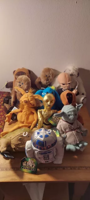 Star Wars Buddies Lot of 12 With Tags Plush Bean Bag Kenner 1997