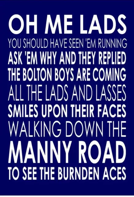 BOLTON WANDERERS FC METAL MAGNET SIGN Manny Road Boys Burnden Aces Trotters