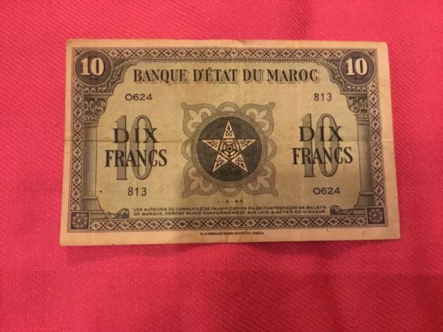 10 Dix Francs ....Banque D'etat Du Maroc