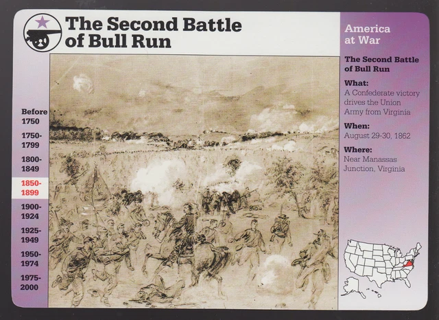 THE SECOND BATTLE OF BULL RUN 1862 Virginia Civil War GROLIER STORY AMERICA CARD