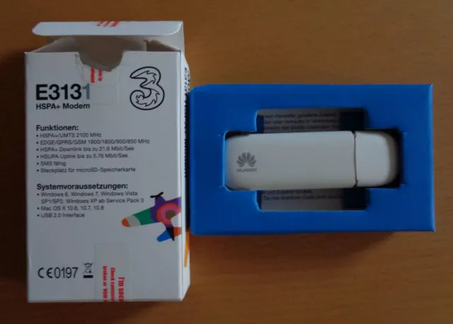 Huawei E3131 - HSPA+ USB Stick mit Simlock Drei (Österreich) weiß