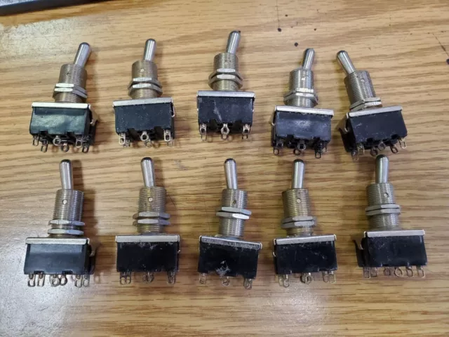 10 vintage Toggle Switches  On Off  Great for MTH Lionel DPDT