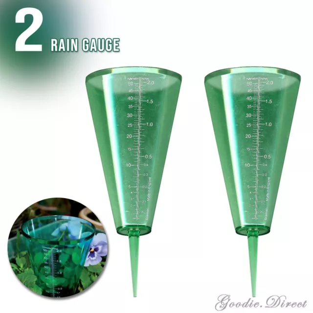 2 Pack Outdoor Rain Gauge Green Tildenet T22 rain gauge measures sprinkler fall