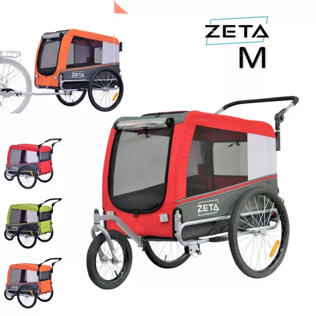 ZETA MEDIO Remolque carrito y silla de paseo para bici perro mascota cochecito