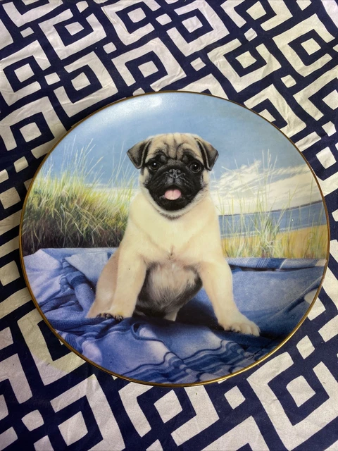 Danbury Mint Beach Blanket Pug Plate