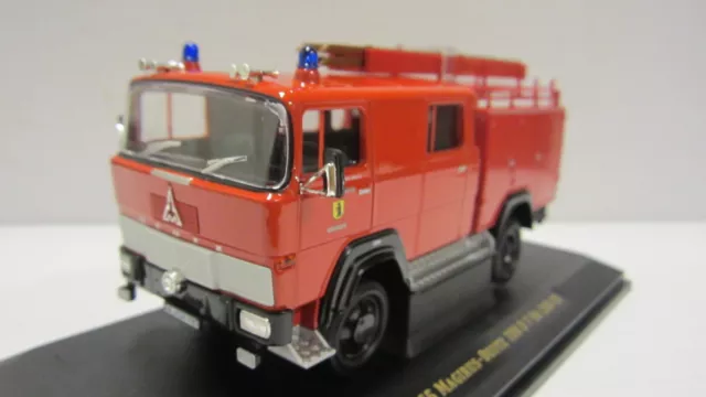 Automodell 1:43, Feuerwehr, Magirus Deutz 100D 7F - 1965, Box, OVP, Rot