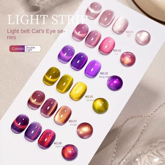9 color set  Cat's Eye Nail Polish Gel Explodes Flash Whitening Pop Colors