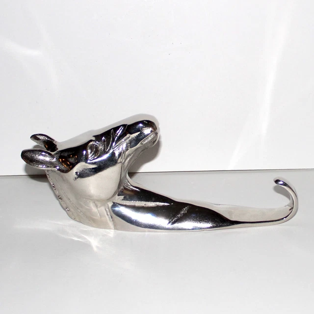 Horse Head coat hanger hook Cast Aluminum 10” NEW large silver 5