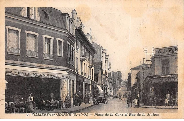 94 - VILLIERS SUR MARNE - SAN53538 - Place de la Gare et Rue de la Station